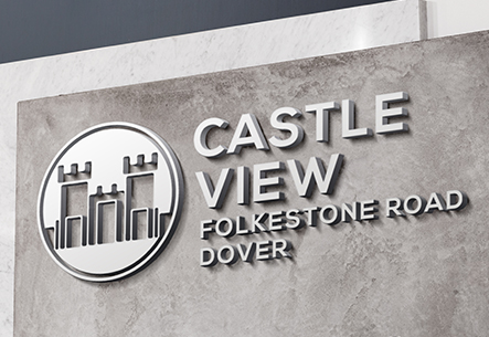 Logo, design, castle view, folkestone road, emblem, icon, dover, kent, uk